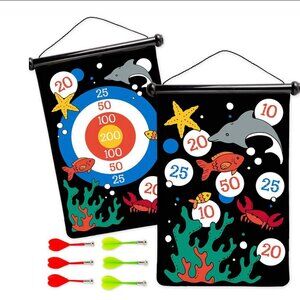 🎯NEW 🎯Hearthsong Ocean Dynamic Darts – Double-Sided Magnetic Dartboard Set